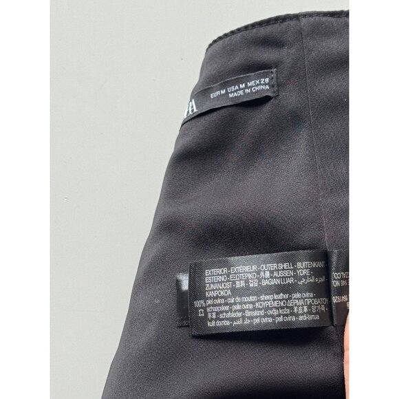 ZARA Black 100% Genuine Leather Zipper Stretch Wide Waist Corset Belt, Size M - Picture 8 of 14